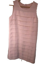 20s Flapper Style Nude Tiered Dress UK 10 – Knee Length, Floaty, Lined, Gatsby