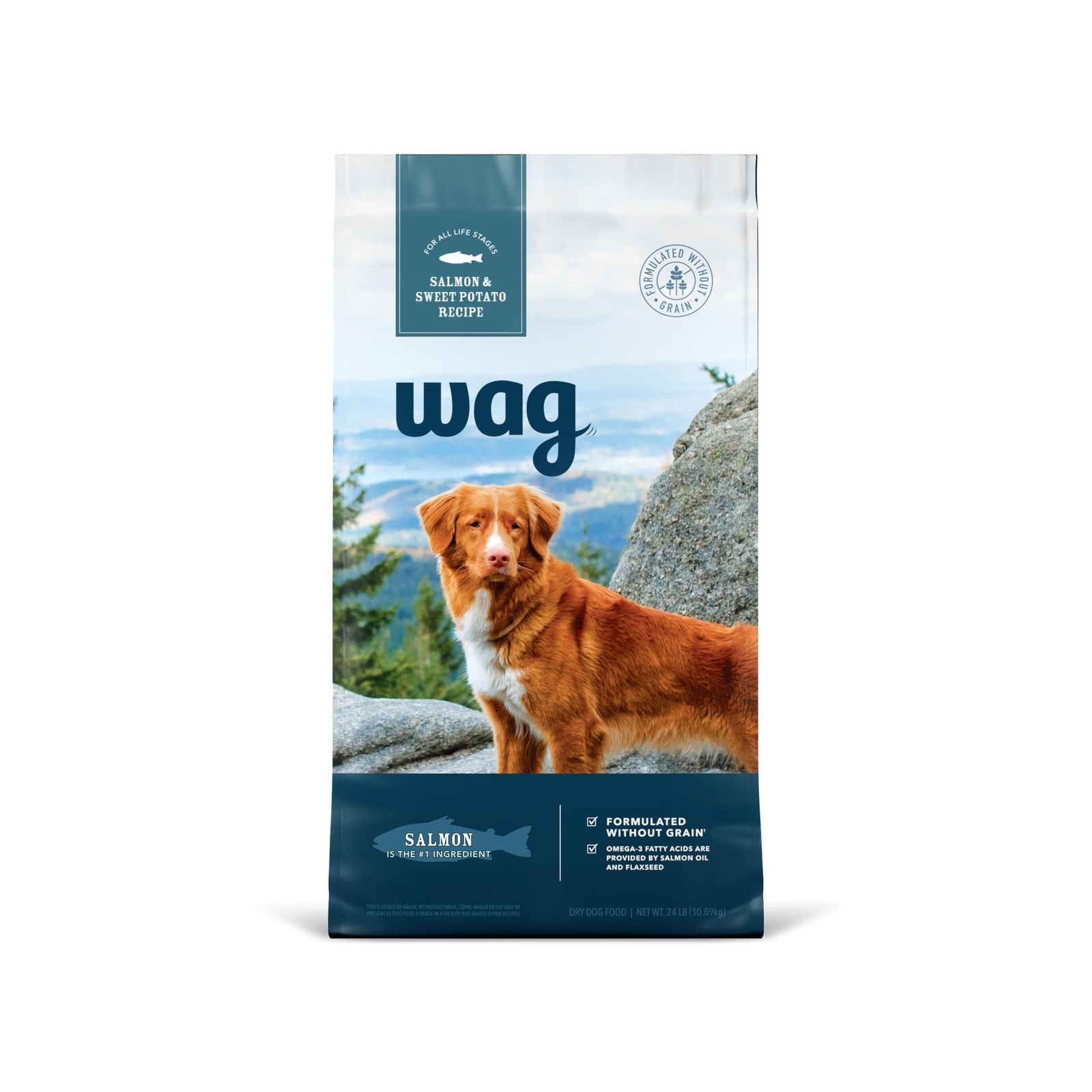 Amazon Brand Wag Dry Dog Food Salmon & Sweet Potato, Grain Free 24 lb