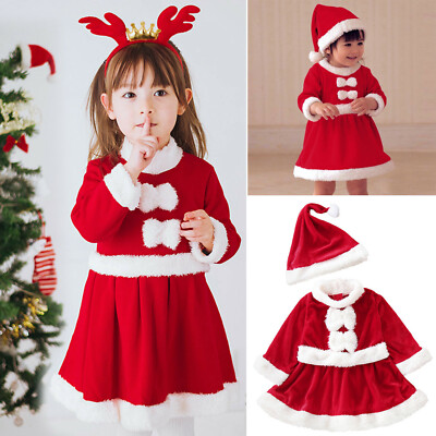 baby christmas fancy dress Girls Kids Xmas Santa Party Boys Clothes Outfit Santa claus