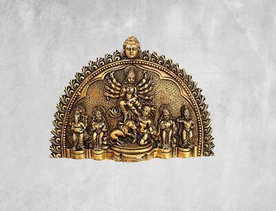 Brass Goddess Maa Durga Mata Idol Wall Hanging Statue Figurine