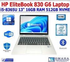 HP ELITEBOOK 830 G6 LAPTOP I5-8365U 1.60GHZ 16GB RAM 512GB NVME WIN11 WIFI/BT