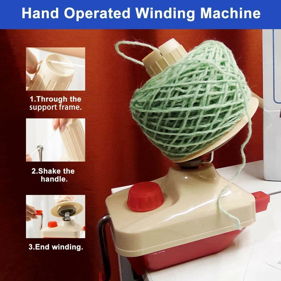 Manual Knitting Roll String Yarn Fiber Wool Thread Ball Winder Holder Machine UK - Image 2 of 4