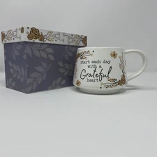 Cypress Home  Give Thanks With a Grateful Heart  Ceramic Mug Matching Gift Box