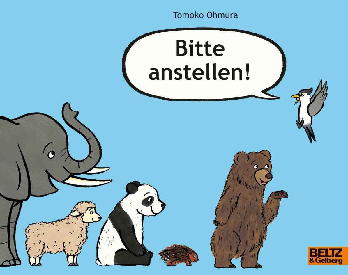 Thumbnail - Bitte Anstellen | Vierfarbiges Bilderbuch | Tomoko Ohmura |