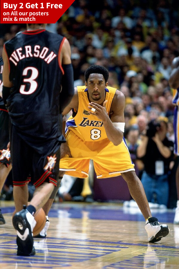 Iverson VS kobe basketball art Poster 30x20" 36x24" Silk Print