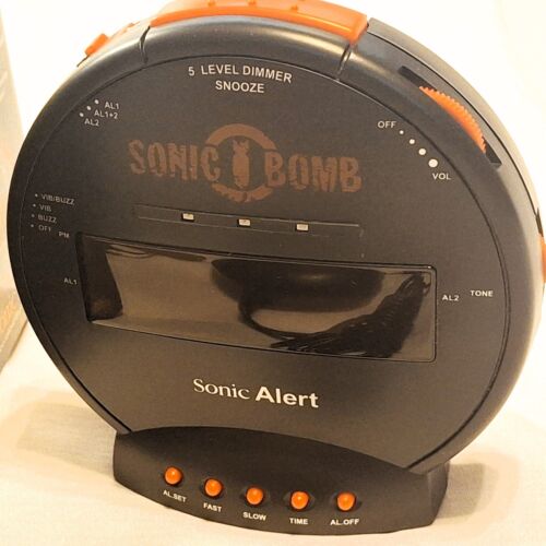 Sonic Bomb Extra Fuerte Doble Despertador Vibración Sonido Luz con Adaptador y Agitador - Imagen 2 de 6