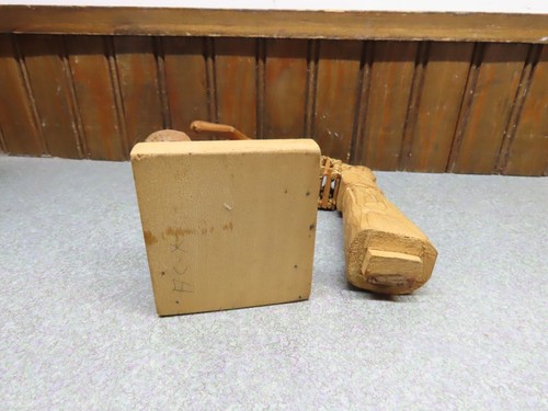 2 Stück Vintage Holzfigur Arbeiter Mann Frau Holzfigur Souvenir 6" M - Bild 5 von 5