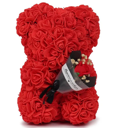 25cm Teddybär / Rosenbär für Valentinstag Muttertag Hochzeit Geburtstag