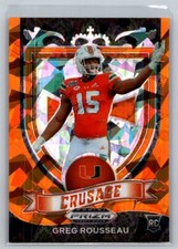 2021  Panini Prizm Draft Picks #163 Greg Rousseau Orange Ice Crusade RC