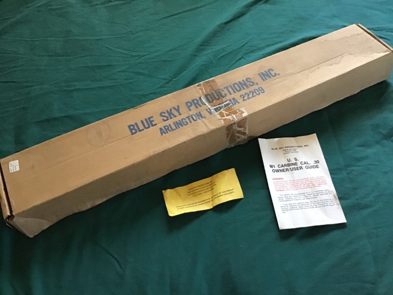 M1 Carbine 30 Cal. Blue Sky Productions U.S. Factory Original Cardboard Box only