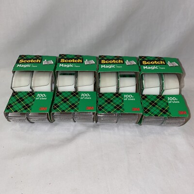 3M Scotch 8 Invisible Matte Finish Magic Tape Dispensers 3/4  x 300  2400  Total