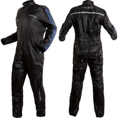 Motorcycle Motorbike One 1 pc Full Body Blue Waterproof Scooter Over Rain Suit - Photo 1/5
