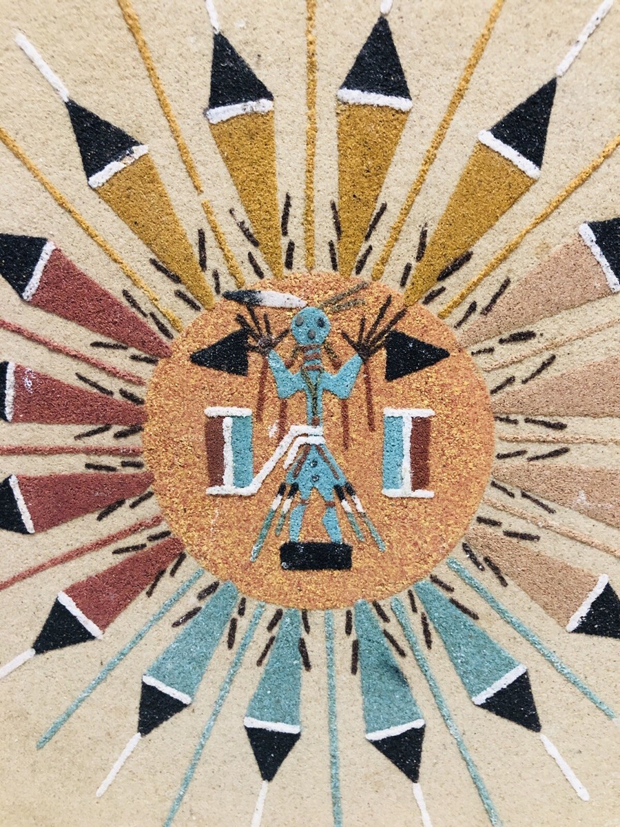 ★NAVAJO SANDPAINTING VINTAGE ART ナバホ族 砂絵 ☆NAVAJO SANDPAINTING VINTAGE ART ナバホ族 砂絵新着