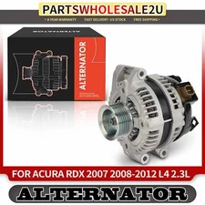 Alternator for Acura	RDX 2007-2012 L4 2.3L 110 Amp 12 Volt CW 7-Groove Pulley