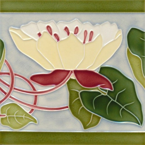 German Ceramic Tile Reproduction Art Nouveau Vintage Rare Majolica Mural Set - Picture 7 of 9