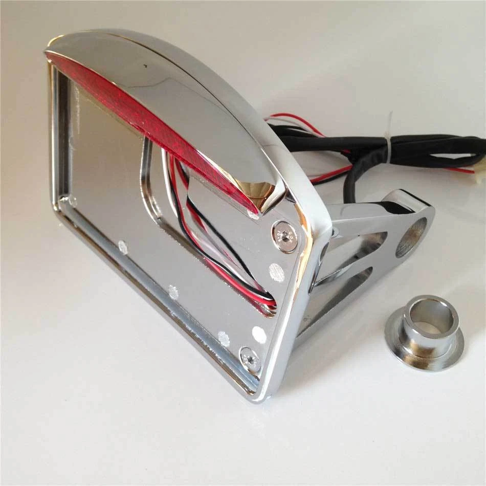 Conjunto de luz LED de matrícula montada lateral piezas de motocicleta freno trasero cromado Foto 3 de 4