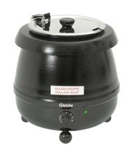 Bartscher Elektro Suppentopf Suppenkessel Warmhaltegerät black Löffel-aussparung