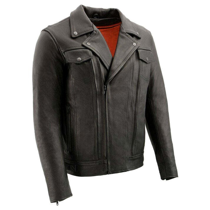 Milwaukee Leather 1520 Men's 'Pistol Pete' Black Vented Motorcycle