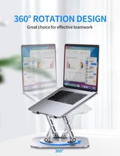 Adjustable Computer Stand with 360 Degree Swivel Base Foldable up to 16  , Silver