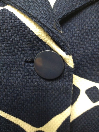 BODEN Navy Textured Cotton Blazer Jacket Size 14 Twill 3 Button Business - Picture 5 of 9
