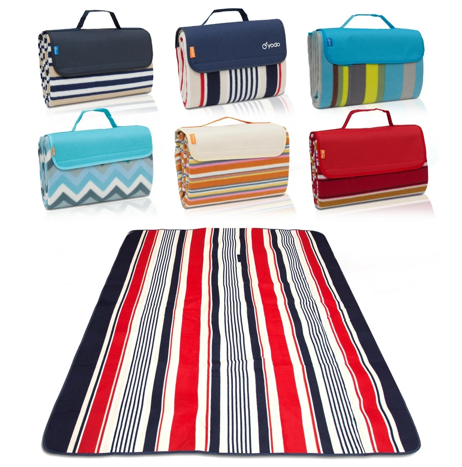 BRUBAKER Picknickdecke Campingdecke Picknick Iso Matte wasserfeste Unterseite 150x135 cm