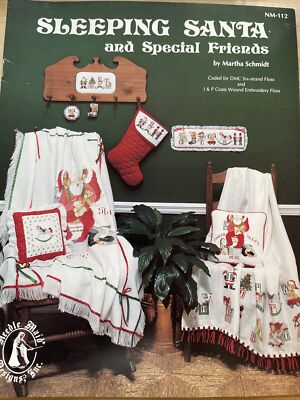 SLEEPING SANTA & SPECIAL FRIENDS Cross Stitch Pattern Booklet Martha Schmidt