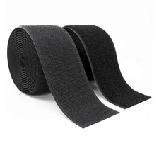 BLACK VELCRO 2 INCH WIDE HOOK & LOOP SEW ON  (3 FEET- 1 YARD)     FREE SHIPPING