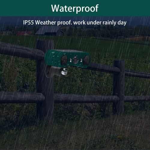 Solar Powered Motion Sensor Security Alarm Voice And Light Warning Outdoor Farm - Picture 14 of 14