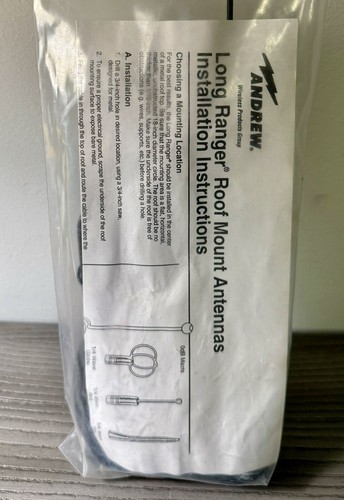 NEW Andrew Mobile Antenna Long Ranger 15' Roof Mount 4.5 M Cable Mini UHF # 225 - Zdjęcie 3 z 4