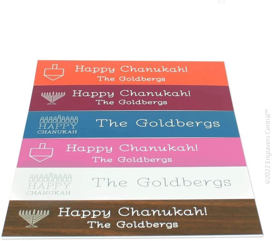 Placa personalizada con logo Hanukah y soporte base escritorio con bordes biselados - 2x8 Foto 4 de 4