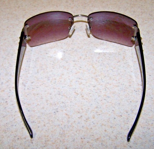 LIZ CLAIRBORNE Sunglasses FRAMELESS W/ GRAY LENSES BLACK EPC 100%UV NWOT 85512 - Picture 4 of 5