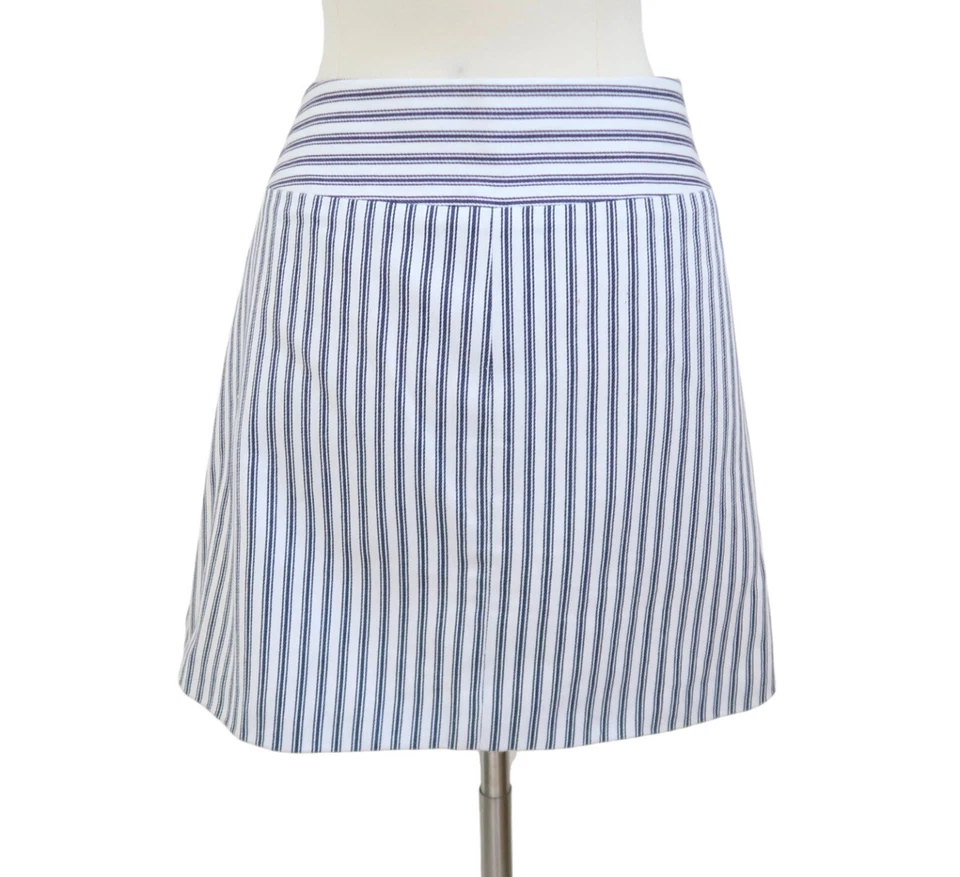 HARVEY FAIRCLOTH Flared Ticking stripe mini skirt sz 8 - Image 2 of 4