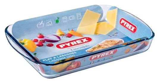 Pyrex Pirofila Vetro borosilicato (40x28x6cm) Trasparente 239B000 7646 - Immagine 2 di 3
