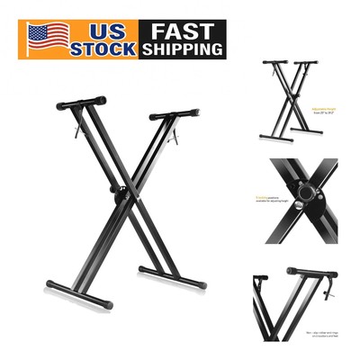 Pro Series Adjustable X Style Keyboard Stand - Heavy-Duty with 180lb Capacity