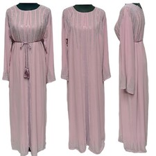Luxury Women Pink Stones Work Abaya Jilbab Jalabiya