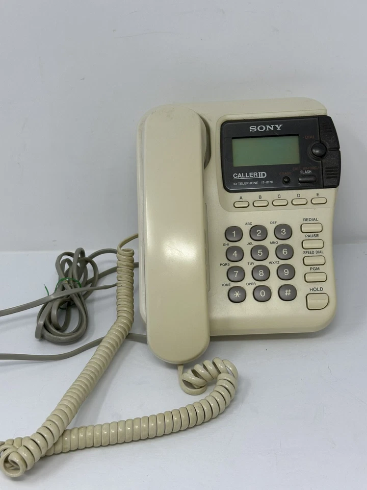 Teléfono multifunción Sony IT-ID70 identificador de llamadas pantalla LCD funcionamiento sin cable de CA Foto 2 de 3