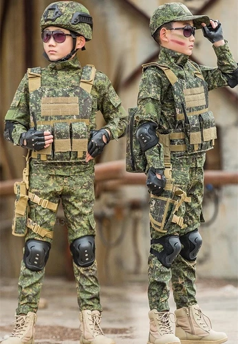 Children's Camouflage Suit Special Forces Summer Camp Military Training Uniform - Picture 3 of 32