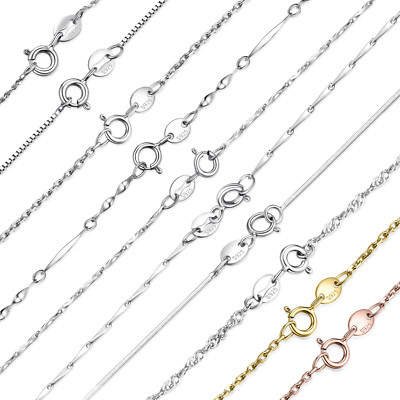 Neu Silber Halskette für Damen Echt 925 Sterling Silber Kette Geschenk für Sie