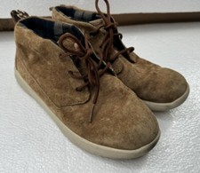 Ugg Youth Boot Chestnut Size 1 Suede Lace Up Lined Ankle Chukka Shoes F16017G