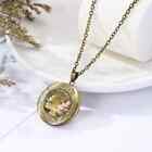 Bronze Charm Glass Locket Pendant Necklace Women Jewelry Gift