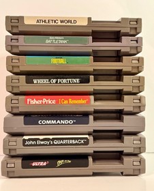 Nintendo NES 8 Game Lot UNTESTED Athletic World w/ Manual Commando Skate