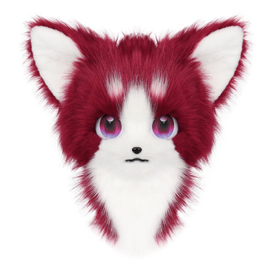 Haoan Animal Furry Fursuit Head Mask Plush Cat Fox Mask Costume Props For