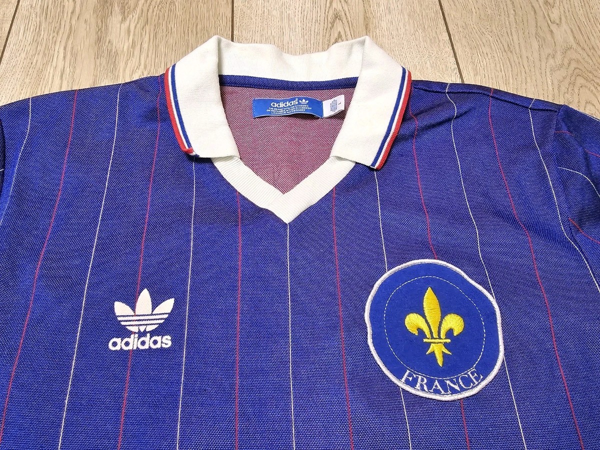 FRANCE 1982 HOME FOOTBALL SHIRT FRANCE SOCCER JERSEY L ADIDAS