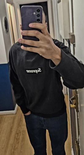Pull box logo Supreme Crewneck noir FW2018