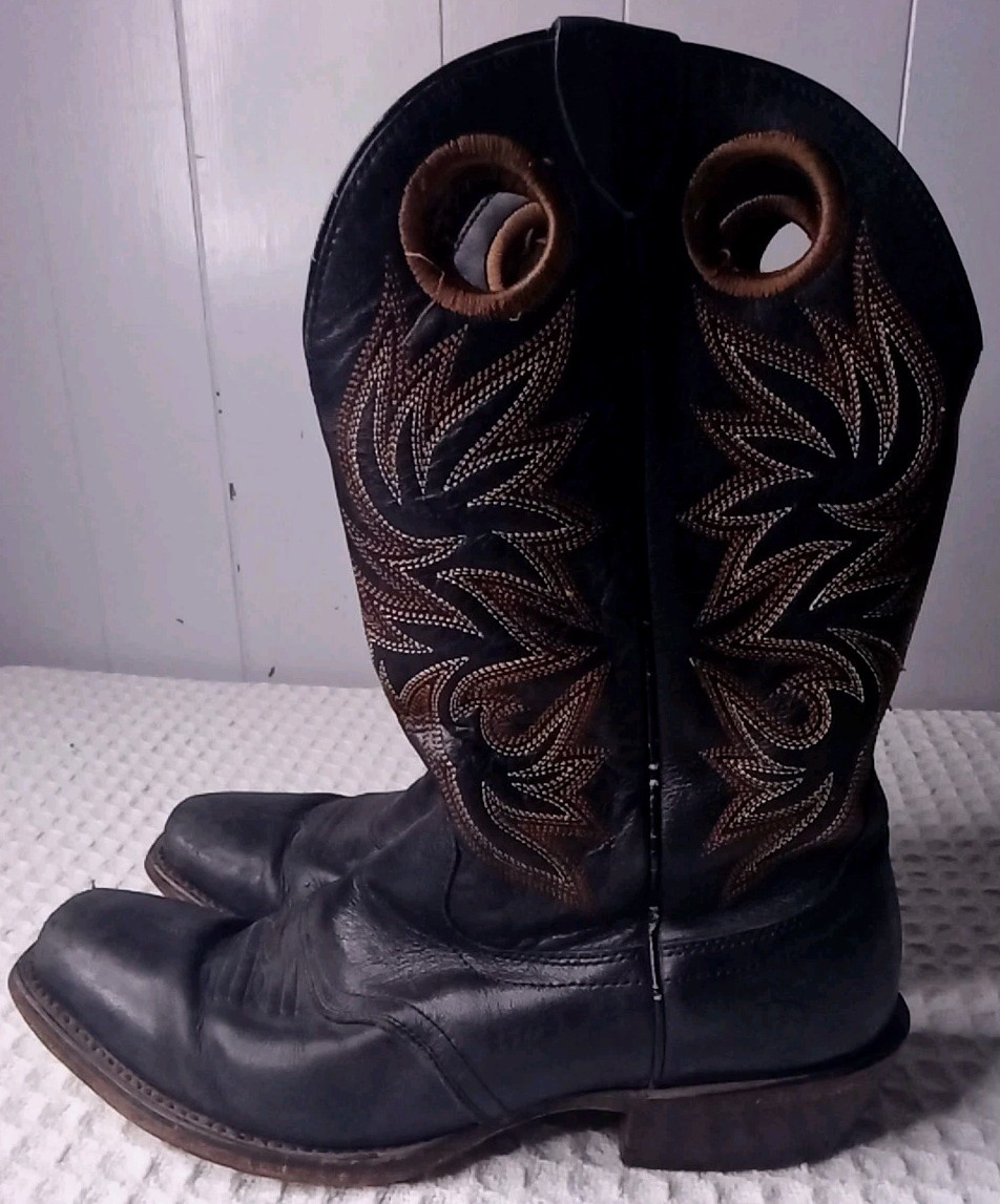 Ariat Black Embroidered Western Square Toe Boots Size 8.5D Style 10031469