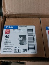 5- EATON CHF250 CH250 50-AMP CIRCUIT 2-POLE BREAKER CUTLER HAMMER WITH TRIP FLAG