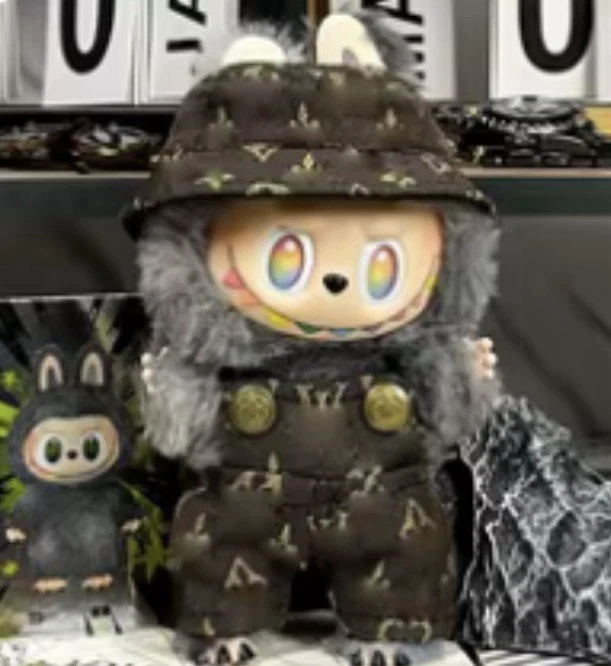 Für 17 cm Labubu Puppenkleidung High Fashion Marken Louis LV Zylinder Fischerhut KEINE PUPPE