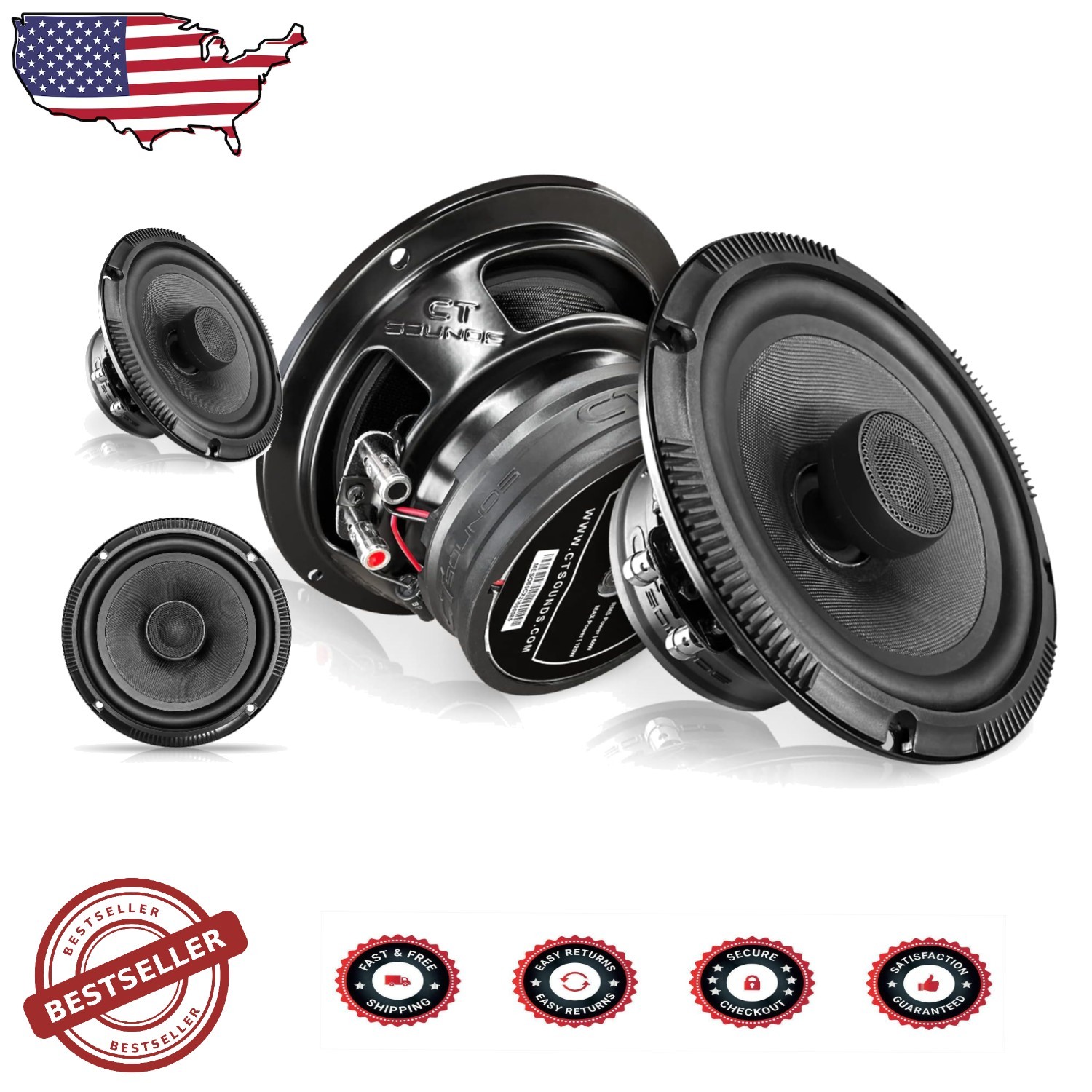 - 300w Max, Rich Bass, Silk Tweeters