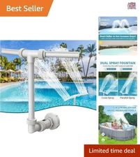 Pool Fountain PVC Dual Spray Waterfall Nozzle Inground Above Ground Outdoor