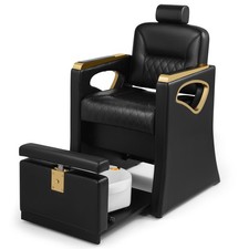 Reclining Heavy Duty Pedicure Chair w/Vibration Foot Spa Basin Nail Salon Beauty